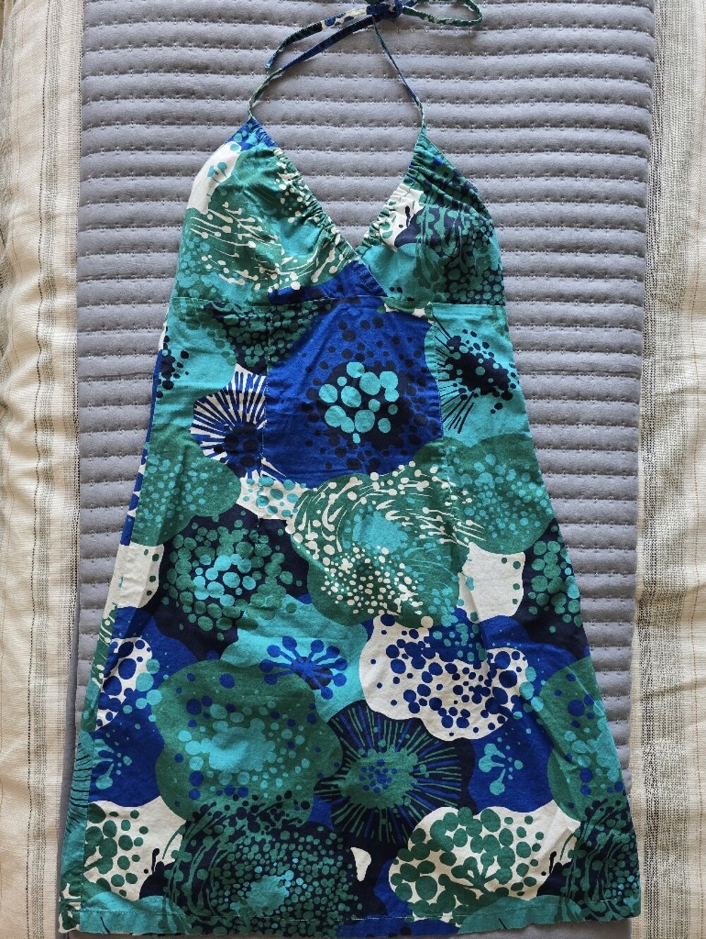 H&M Cotton Floral Halter Dress, Size 8